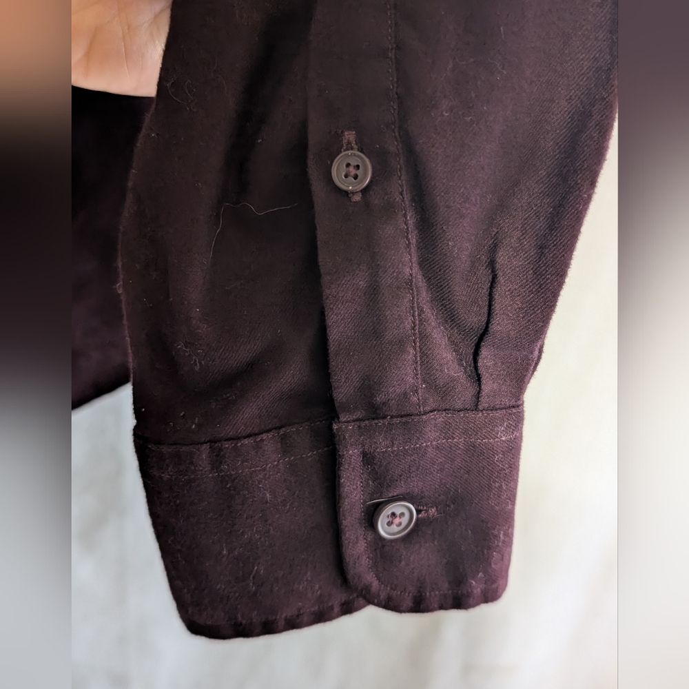 🌷Club Monaco Men's Maroon Slim Fit Long Sleeve Button-Down Shirt, L 100% Cotton - Picture 7 of 9